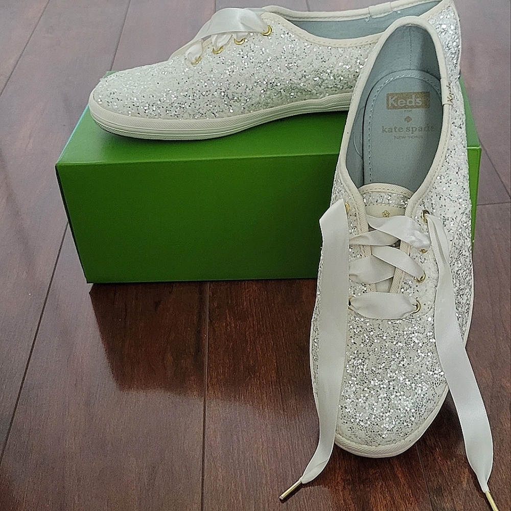 Sparkly White Keds x Kate Spade Sneakers